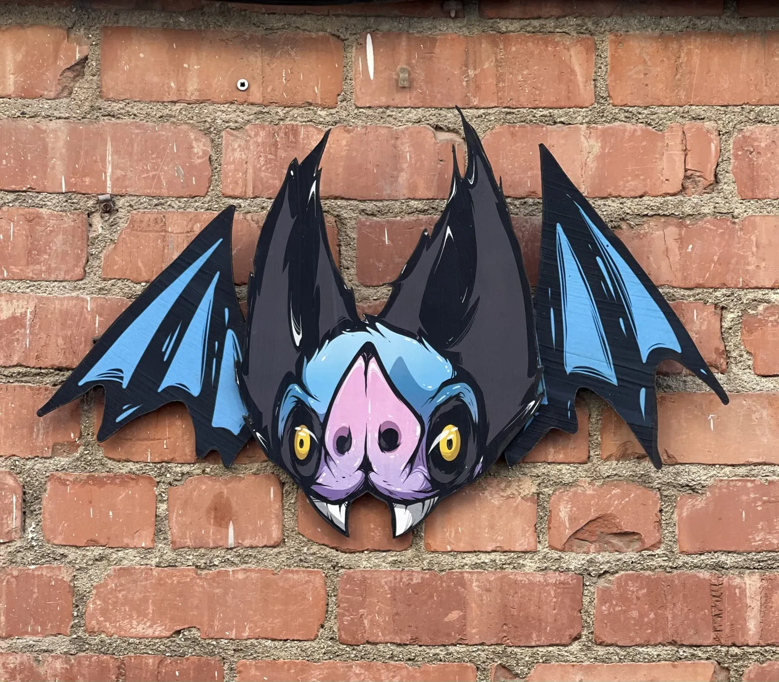 Freaking Ding Bat Wood Sculpture