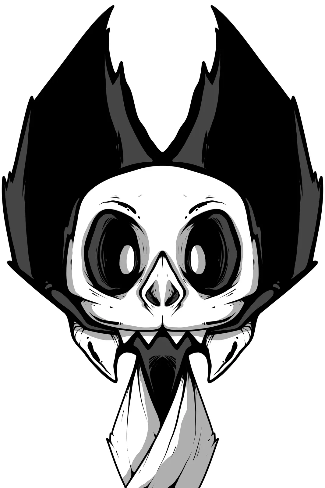 Freaking Ding Bat Wood Art Pre-Order, hand-cut layered wood art, made to order: neon goth lowbrow horror bat art by Freaking Ding Bat