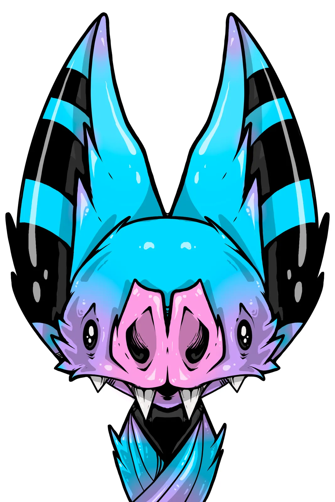 Freaking Ding Bat Wood Art Pre-Order, hand-cut layered wood art, made to order: neon goth lowbrow horror bat art by Freaking Ding Bat