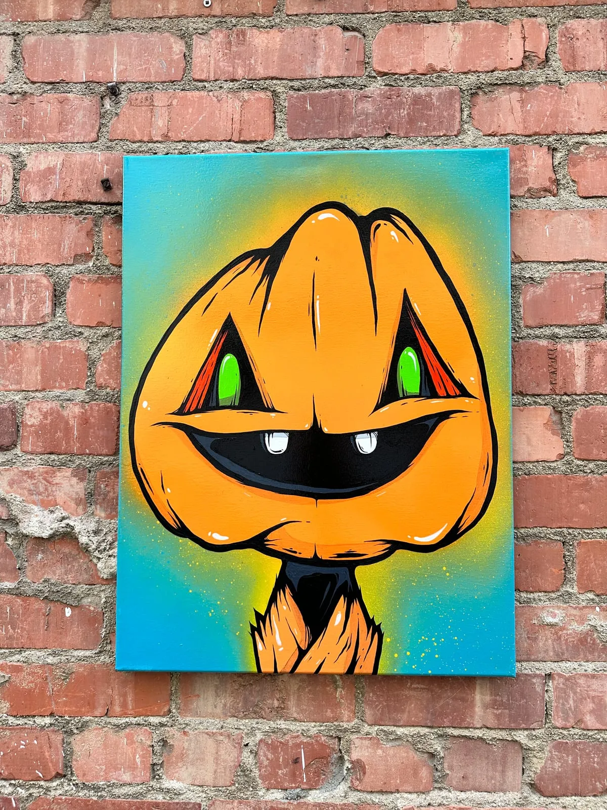 Freaking Ding Bat Pumpkin Painting, original painting