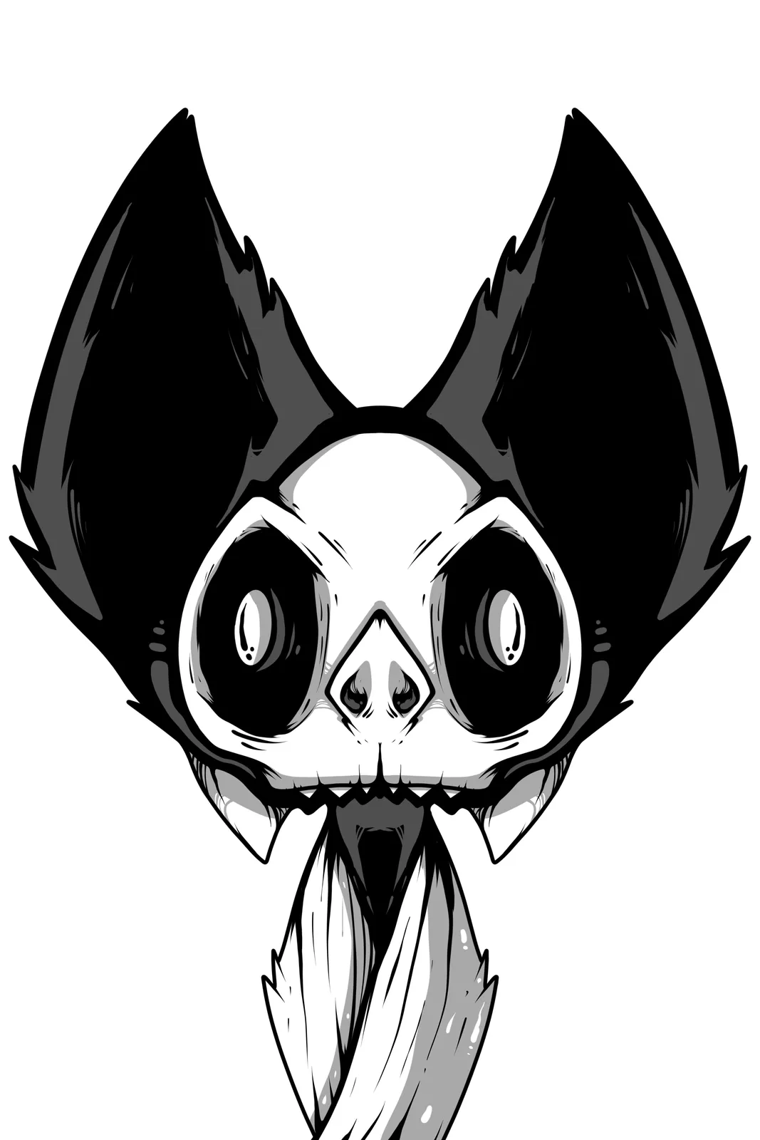 Freaking Ding Bat Wood Art Pre-Order, hand-cut layered wood art, made to order: neon goth lowbrow horror bat art by Freaking Ding Bat