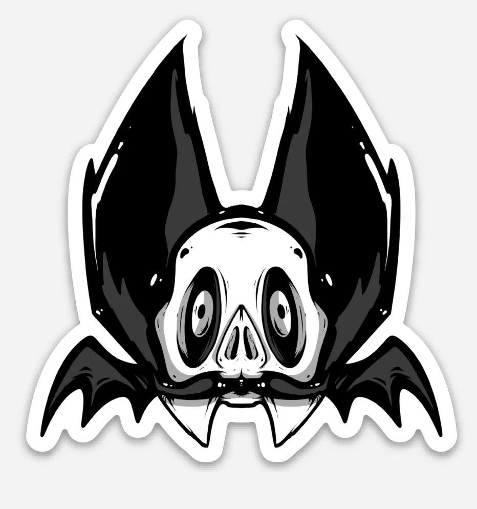 Freaking Ding Bat Skull Sticker