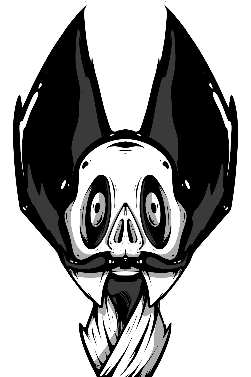 Freaking Ding Bat Wood Art Pre-Order, hand-cut layered wood art, made to order: neon goth lowbrow horror bat art by Freaking Ding Bat