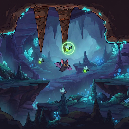 Thumbnail for Gloom Wing, a bat flying through a cave